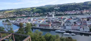 Widok na Pasawę z twierdzy Oberhaus